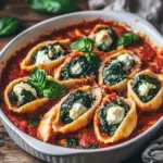 Gef&uuml;llte Muschelnudeln mit Ricotta und Spinat