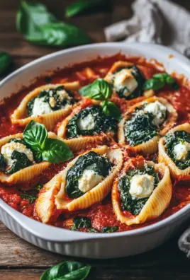 Gefüllte Muschelnudeln mit Ricotta und Spinat 25 Gefüllte Muschelnudeln mit Ricotta und Spinat