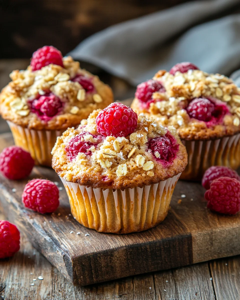 Gesunde Himbeer-Muffins mit Haferflocken-Streuseln
