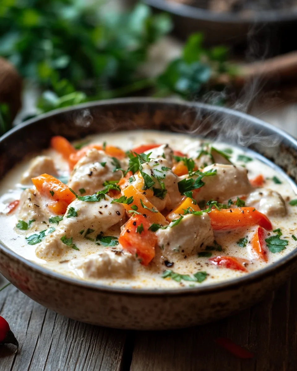 Hähnchen-Pfanne mit Kokosmilch 2 Hähnchen-Pfanne