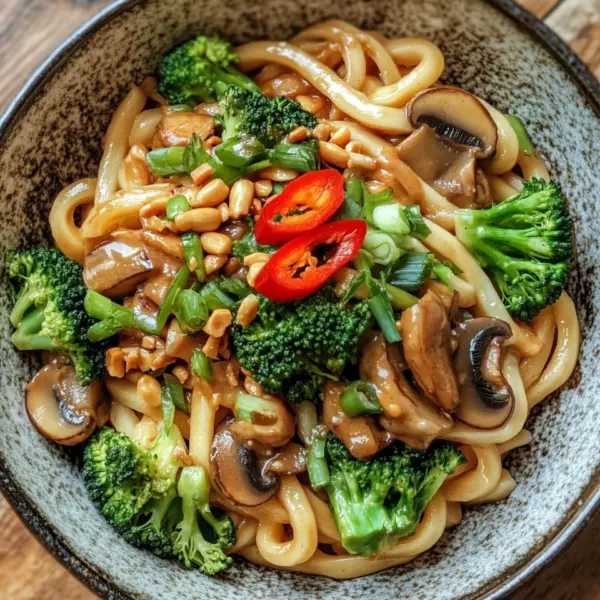 Schnelle Asianudeln mit Erdnusssauce