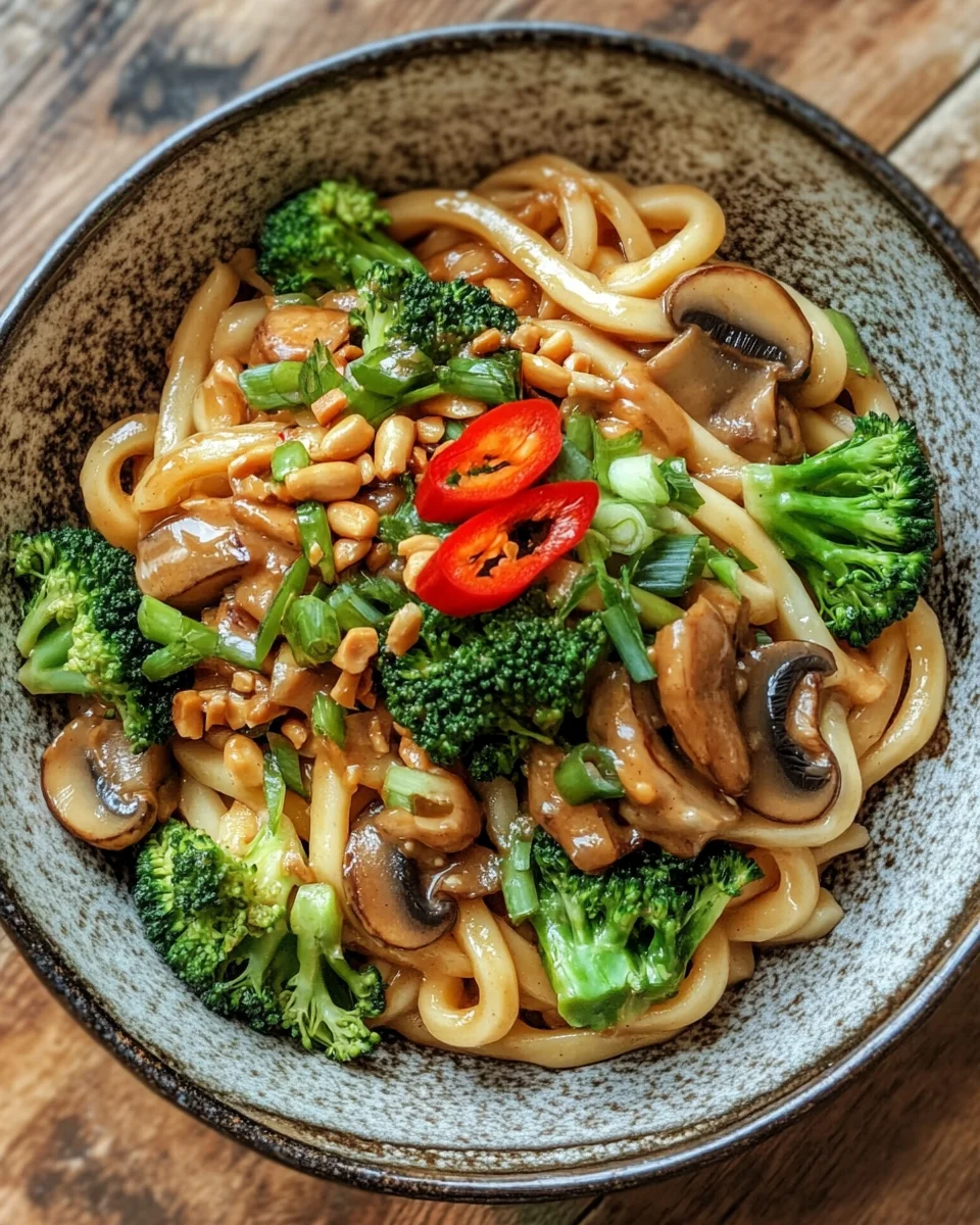 Schnelle Asianudeln mit Erdnusssauce