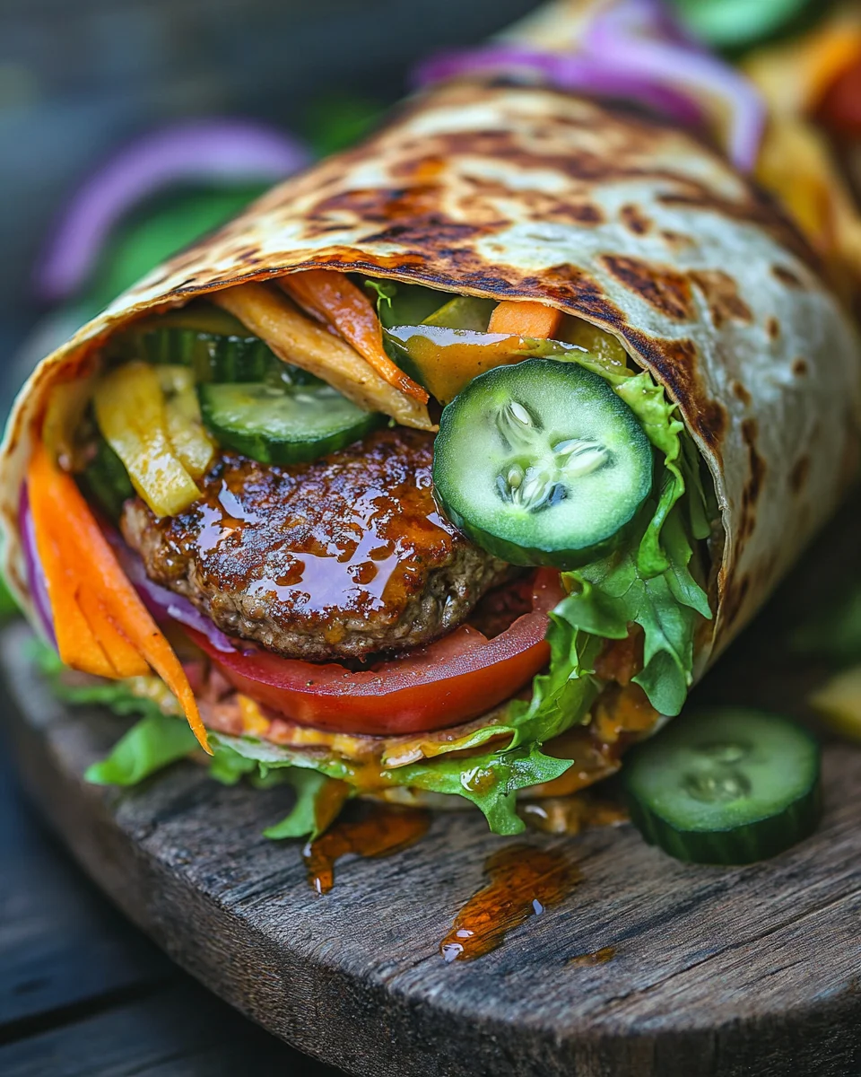 Kalorienarmer Burger-Wrap unter 250 Kalorien 25 Kalorienarmer