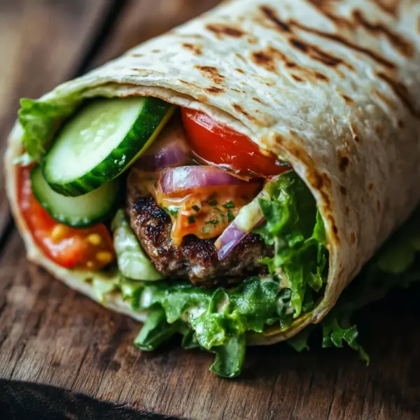 Kalorienarmer Burger-Wrap unter 250 Kalorien
