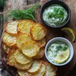 Kartoffelspalten mit Gurkendip