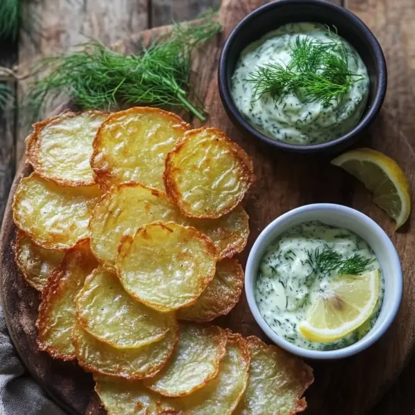 Kartoffelspalten mit Gurkendip