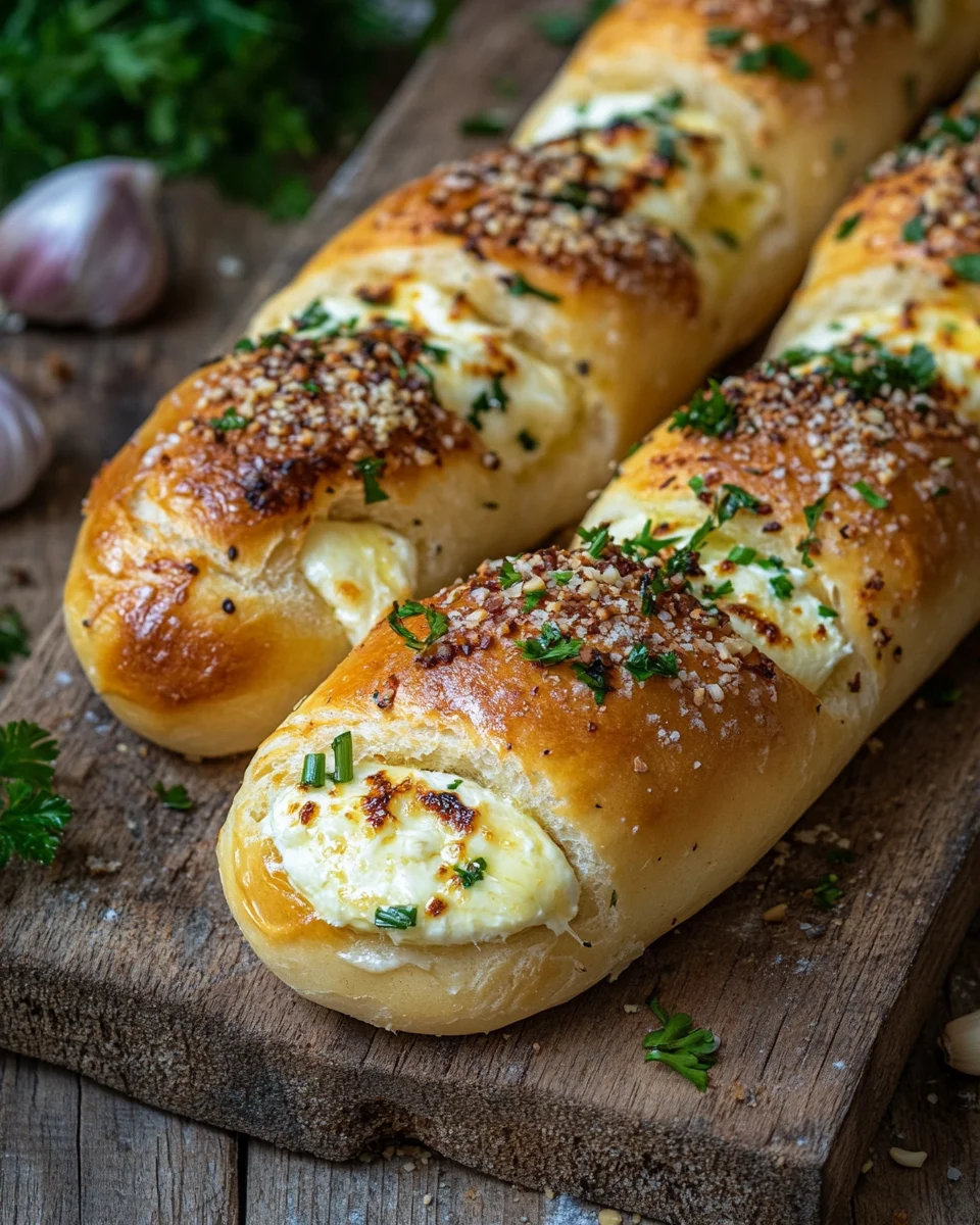 Megalecker Knoblauch Brötchen gefüllt mit Mozzarella Käse Rezept