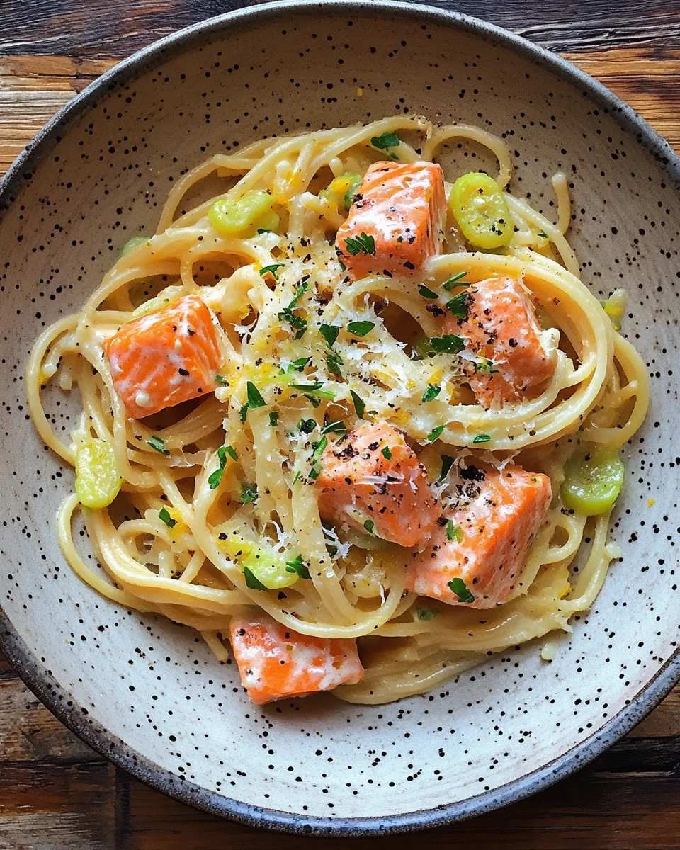 Orangen Lachs Pasta
