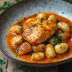 Paprika-Sahne-H&auml;hnchen mit Gnocchi