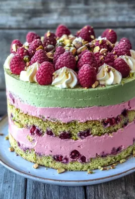 Pistazien-Himbeer-Torte mit Mascarpone-Creme