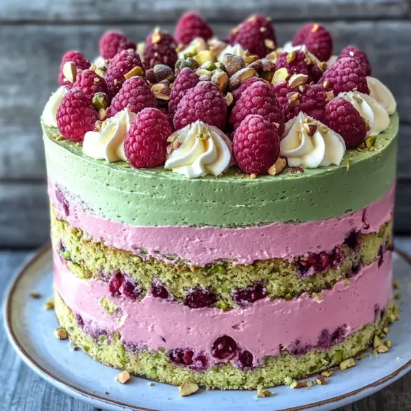 Pistazien-Himbeer-Torte mit Mascarpone-Creme