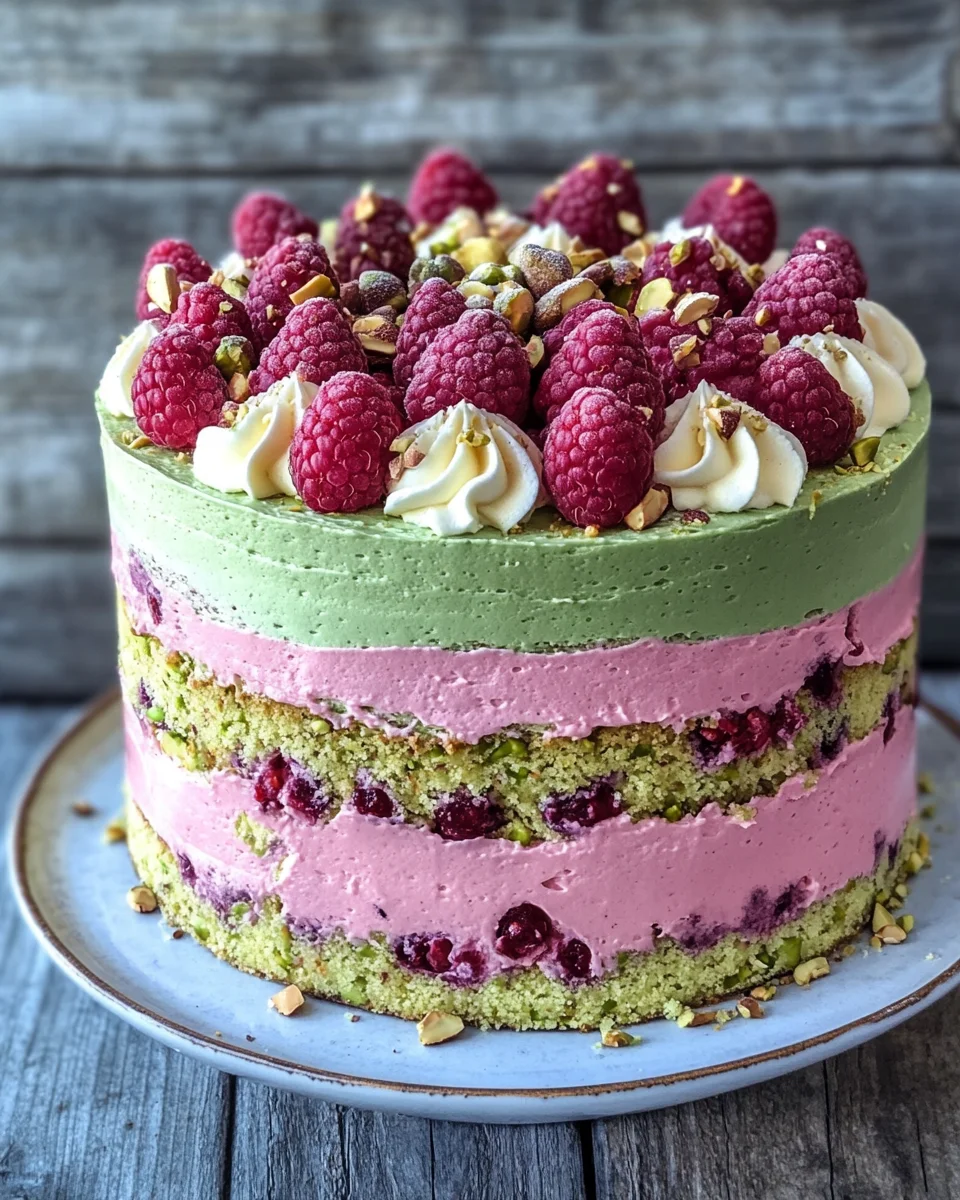 Pistazien-Himbeer-Torte mit Mascarpone-Creme