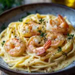 Spaghetti mit Garnelen in Frischk&auml;sesauce