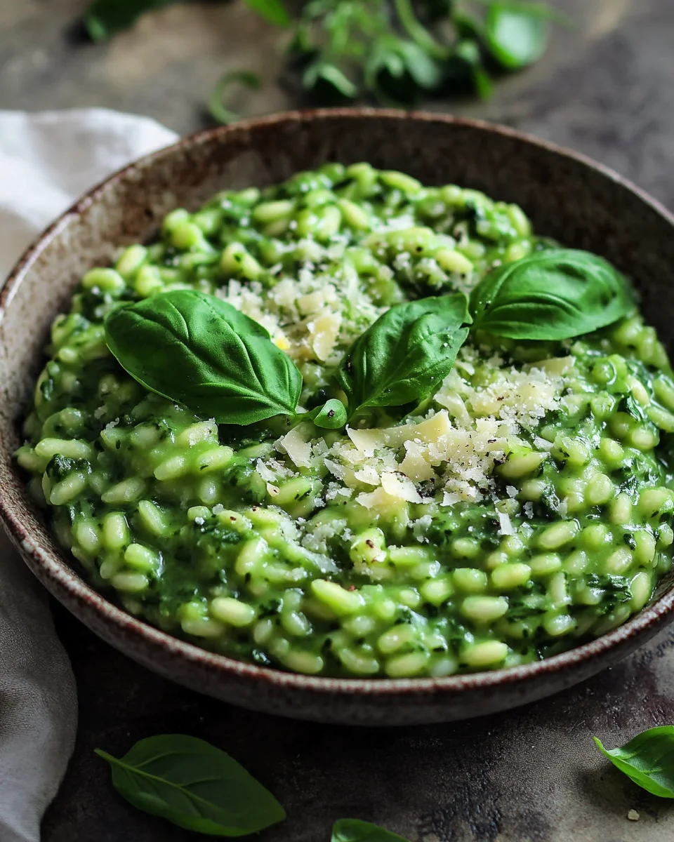Spinat Risotto mit frischen Kräutern