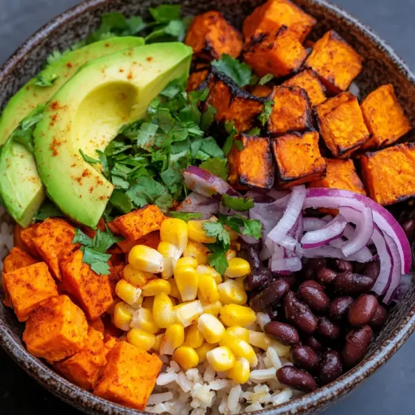 Süßkartoffel Burrito Bowl