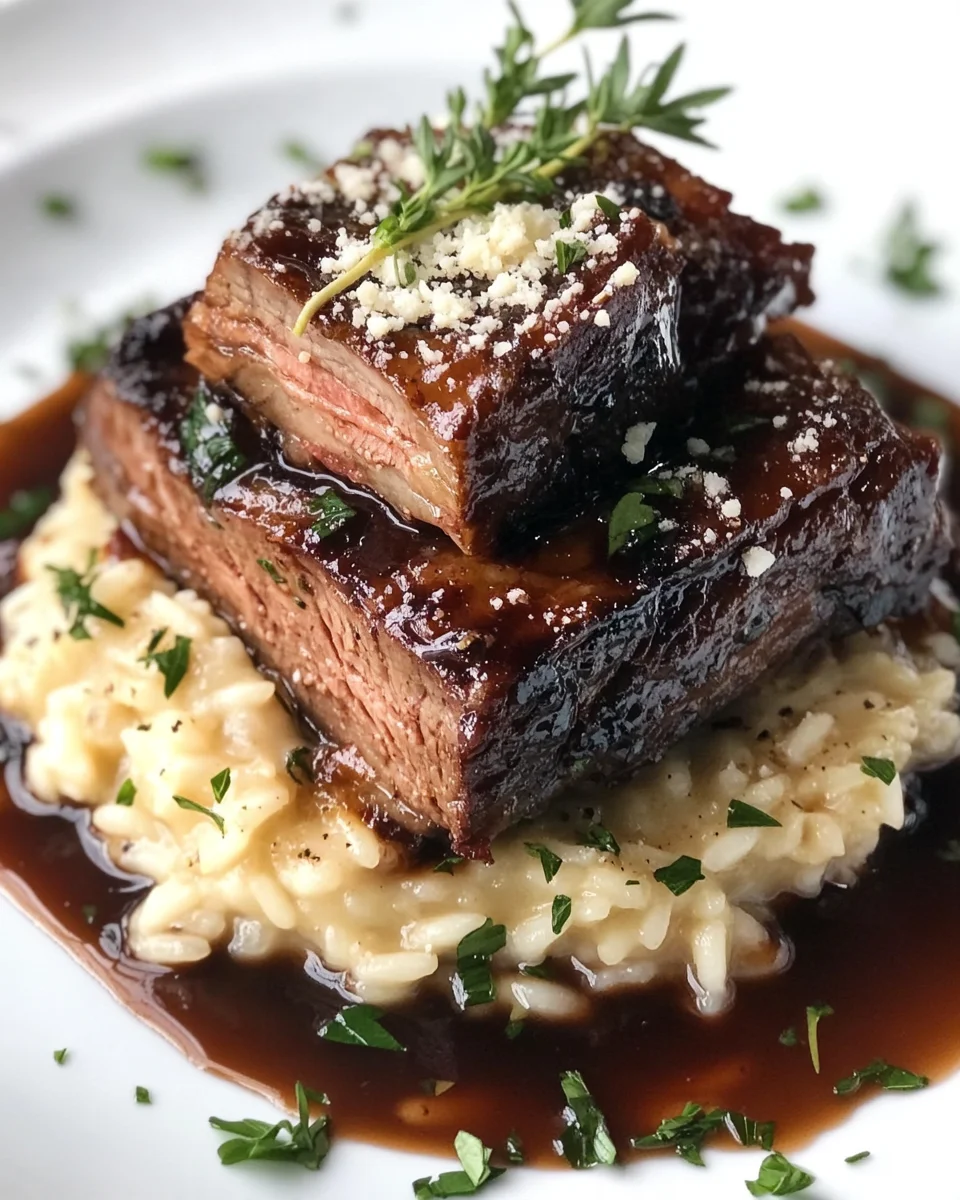 Tender Beef Brisket in Cola with Creamy Parmesan Risotto