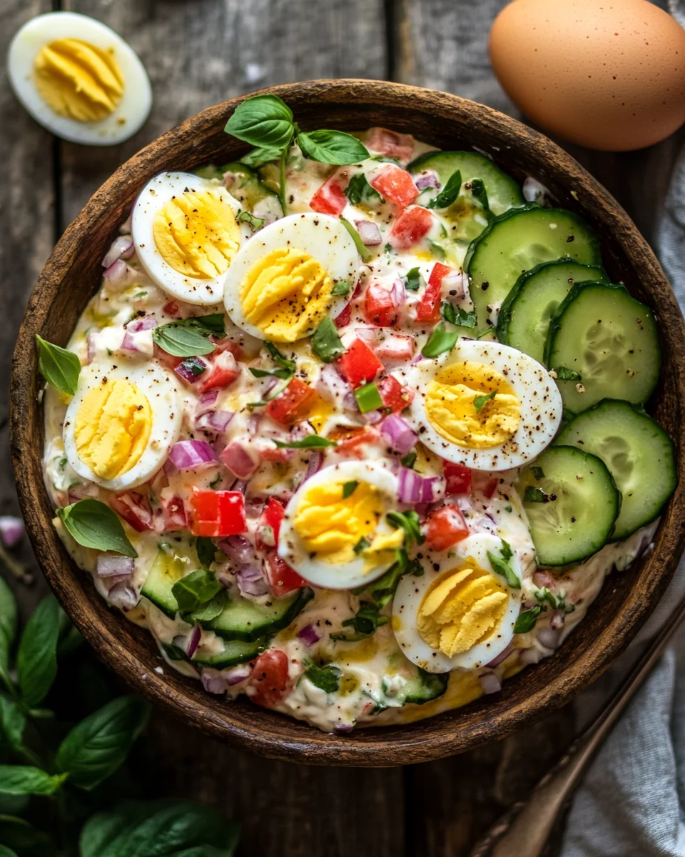Thunfischsalat mit Ei und Gurke