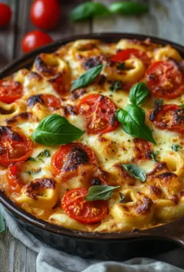 Tortellini-Auflauf mit Tomaten und Mozzarella (vegetarisches Rezept)