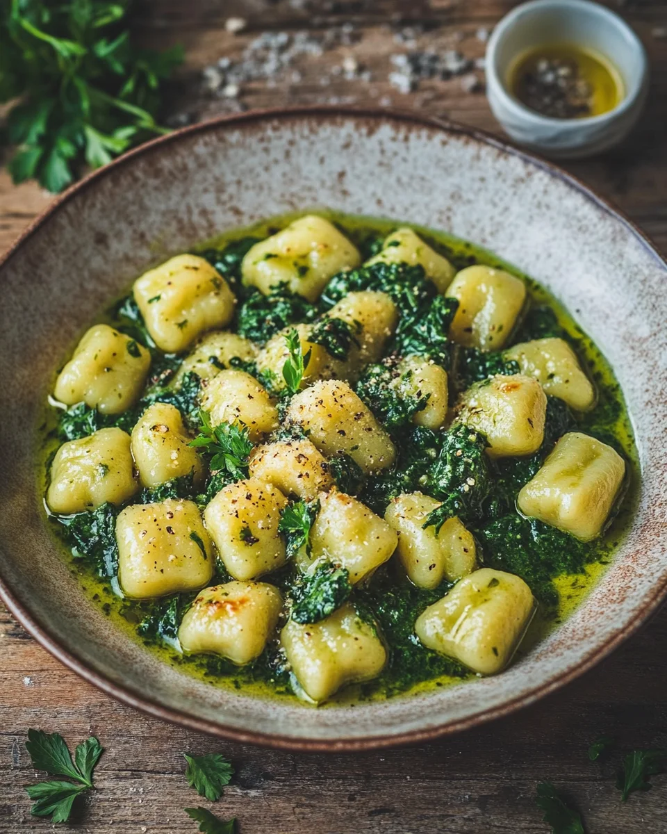 Vegane Gnocchi mit cremiger Spinatsauce 24 Vegane Gnocchi mit cremiger Spinatsauce